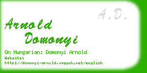 arnold domonyi business card